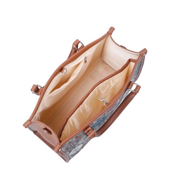 Hand Crafted Multicolour Printed Fabric Laptop Bag, Shoulder Satchel for Women - Picture 5 of 10